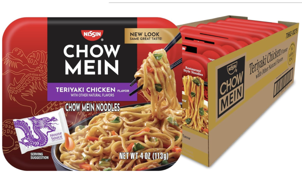 Nissin Chow Mein Teriyaki, Chicken, 4 Ounce (Pack of 8)